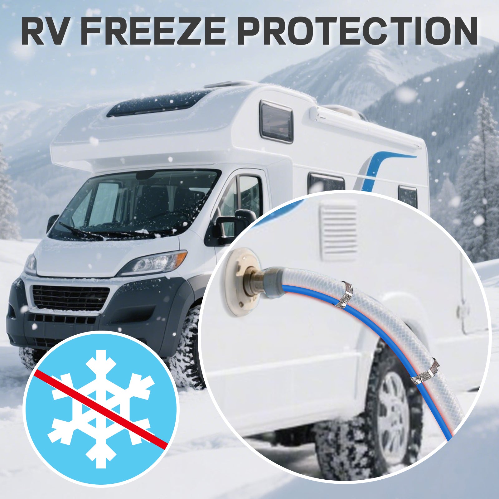 12V Self-Regulating Heating Cable, for RV Freeze Protection 5W/ft, with Waterproof End Seal Kit & Aluminum Foil Tape