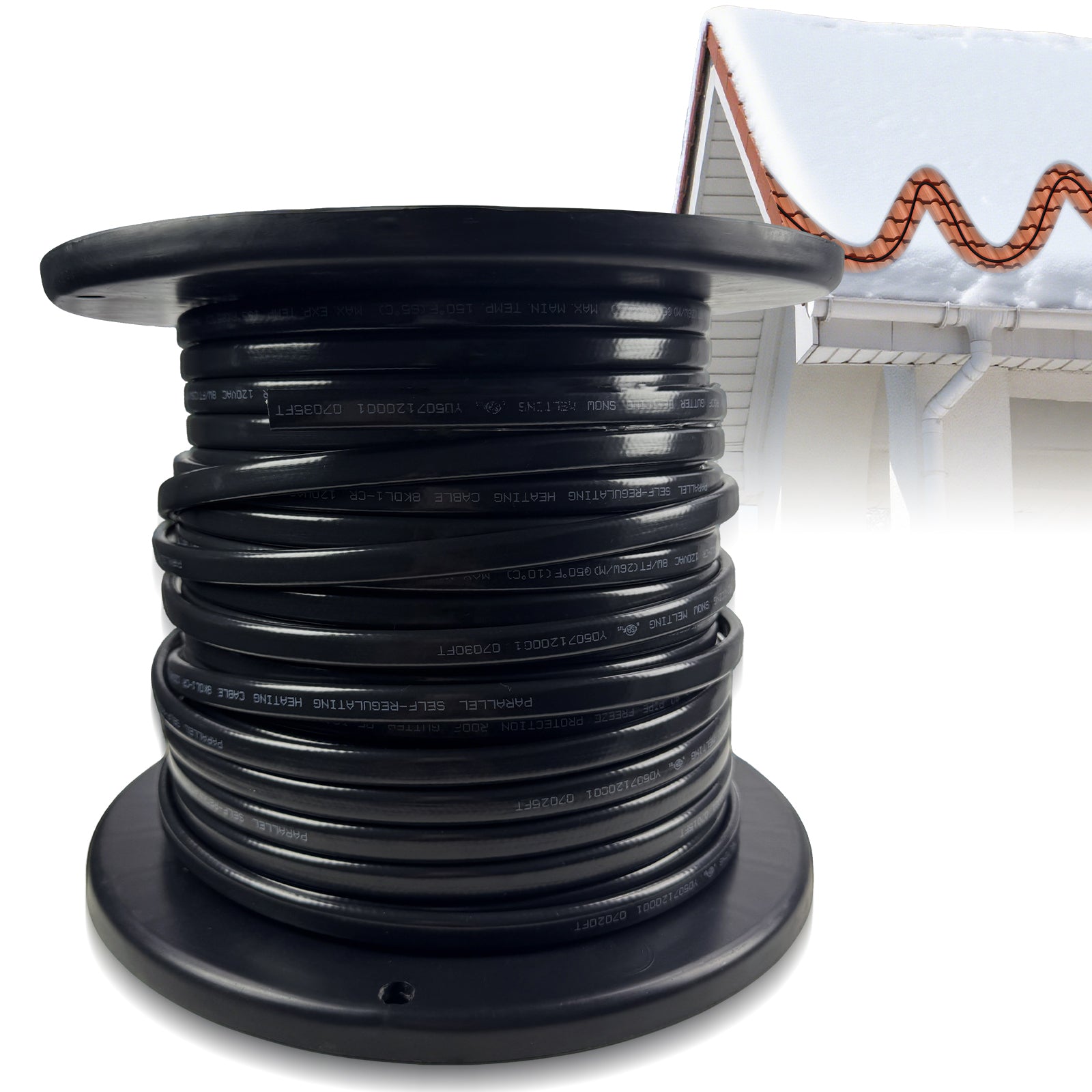 YeloDeer Cut to Length Roof Deicing Cable, Gutter & Pipe Heater Cable, CSA Certified Self Regulating Heat Tape, 8W/ft