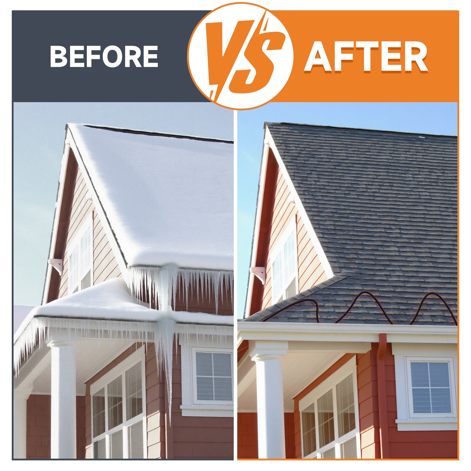 YeloDeer Cut to Length Roof Deicing Cable, Gutter & Pipe Heater Cable, CSA Certified Self Regulating Heat Tape, 8W/ft