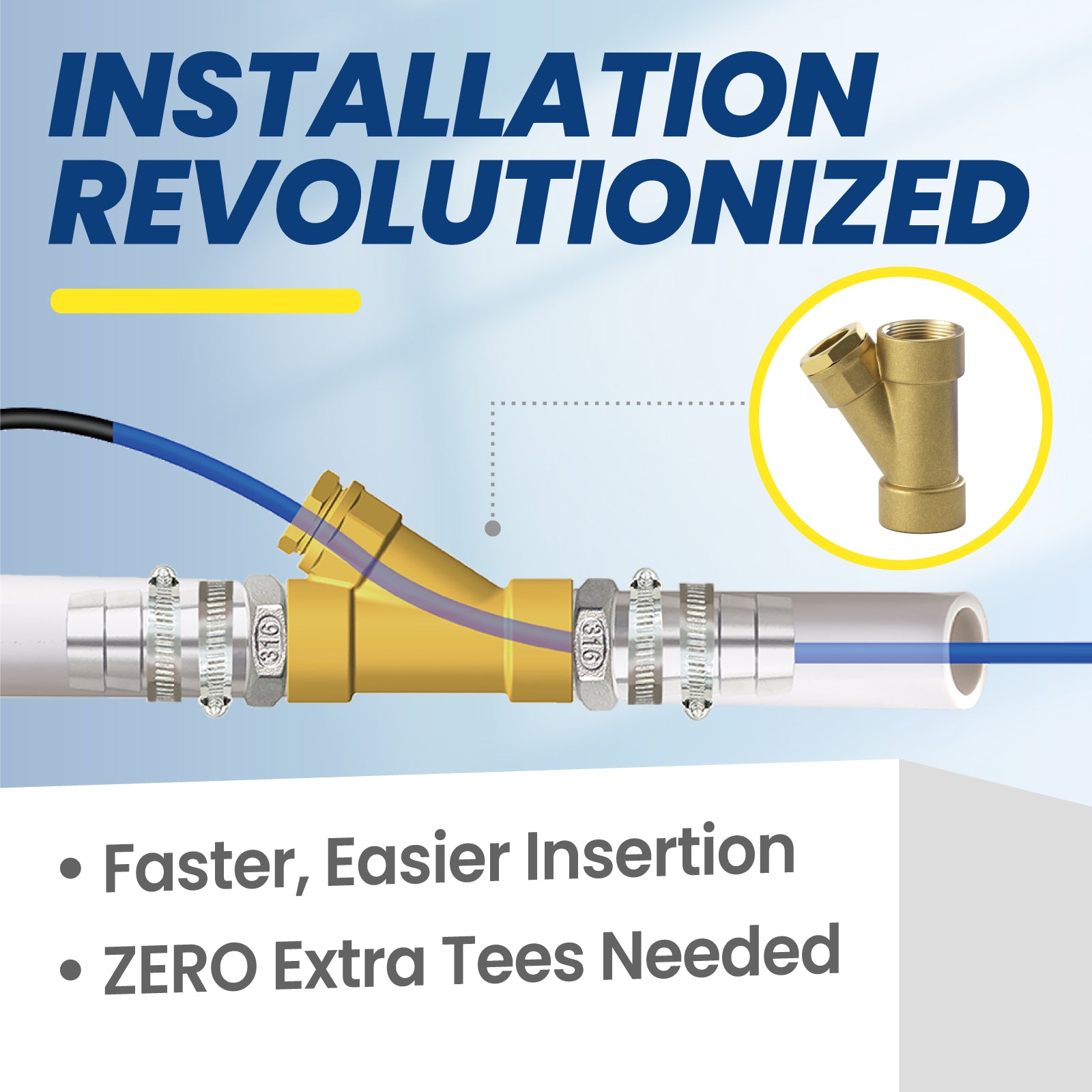 YeloDeer In Line Pipe Heating Cable with Y-Fitting, Self-Regulating Heat Cable for Drinking Water, with GFCI, 3W/Ft 120V