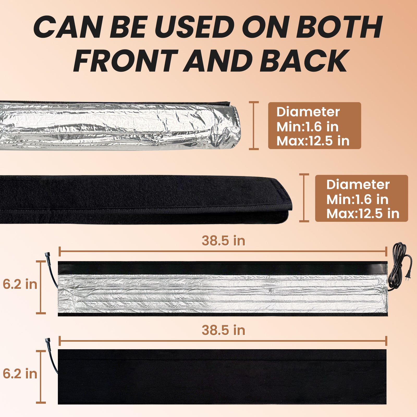 YeloDeer Aluminum Foil Water Heat Trace Blanket, 14W/ft, for Pipe Freeze Protection and Hydrant Insulation