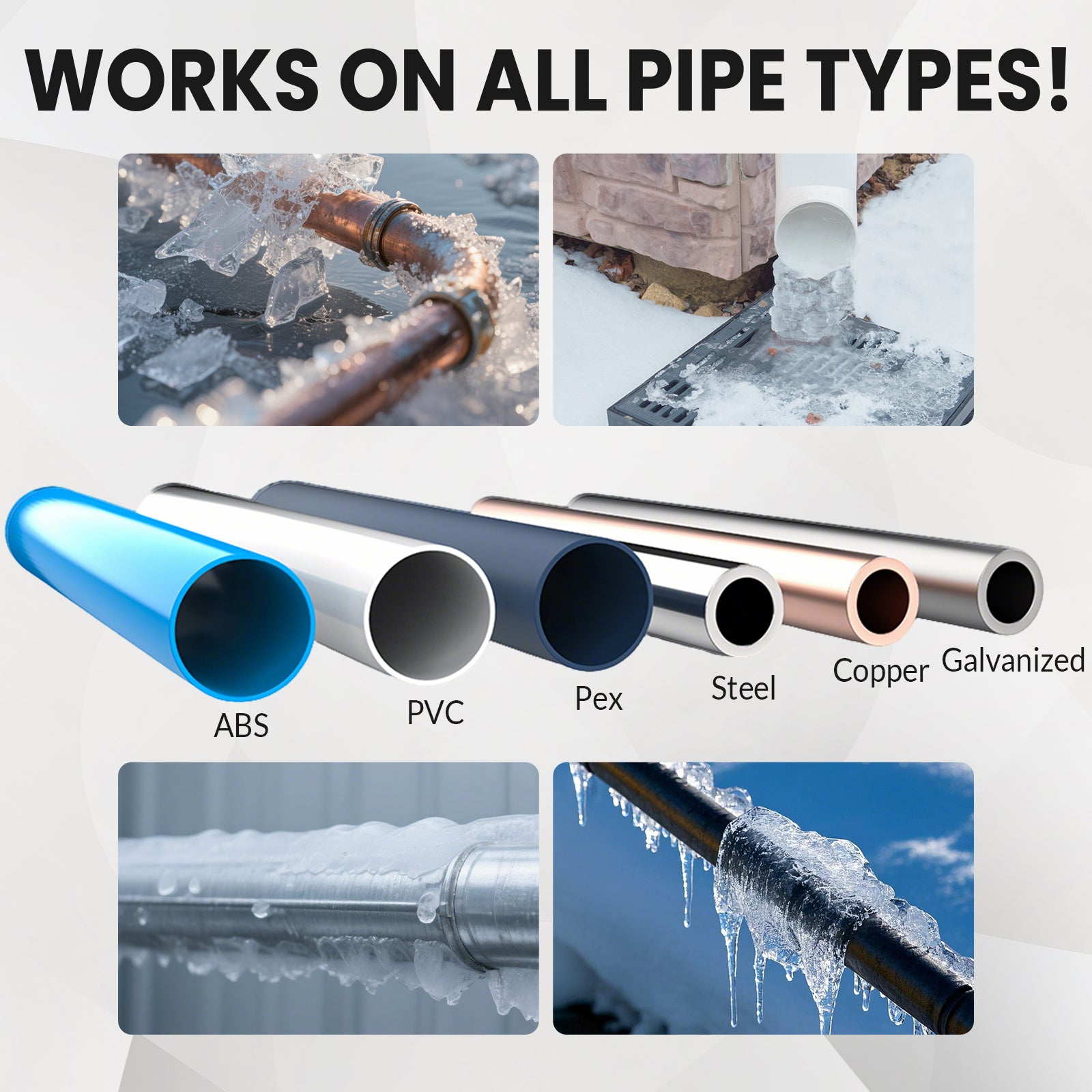 YeloDeer Cut to length Self-Regulating Heat Tape, Water Pipe Freeze Protection Kit, with 120V Plug, Wire Splitter & End Cap, for Metal/Plastic Pipes
