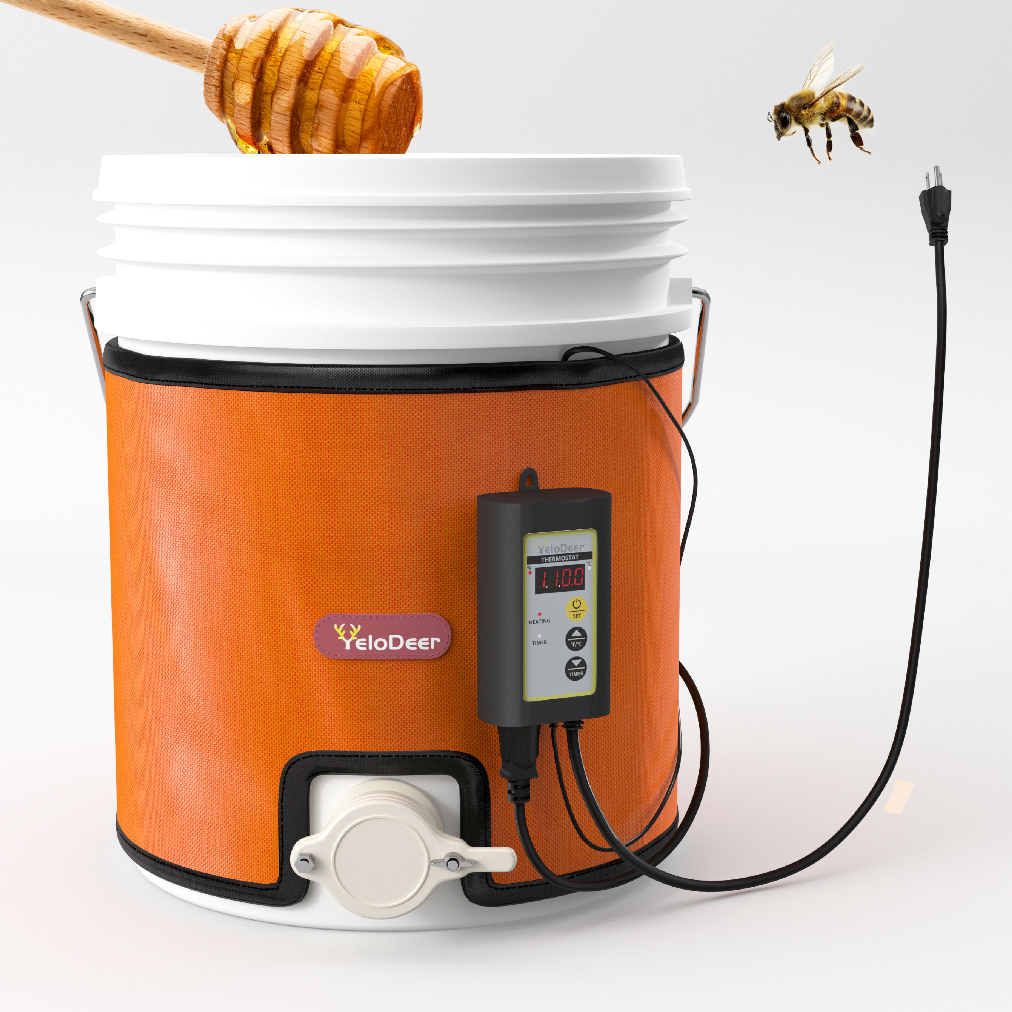 YeloDeer Bee Blanket Honey Heater, Digital Display with Timer, Adjustable Temperature Control, Fits 5 Gallon Bucket