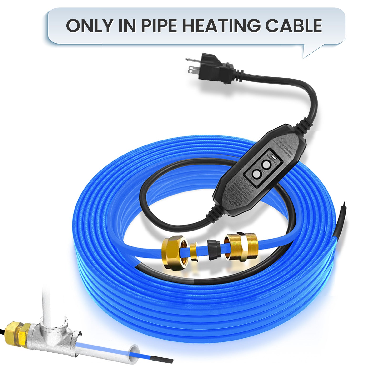 YeloDeer CSA Certified In Pipe Heating Cable for Drinking Water, Food-Grade Safe Internal Heat Tape, Self-Regulating with GFCI, 3W/Ft 120V