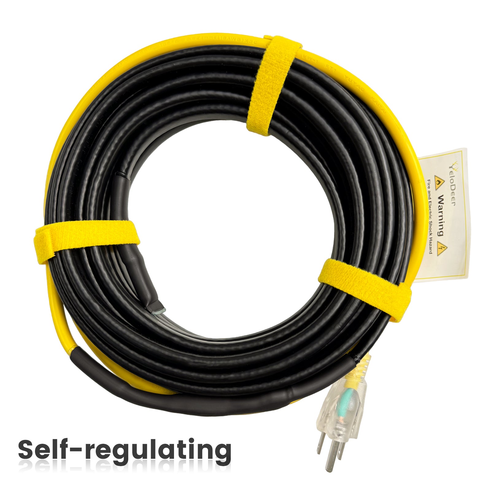 YeloDeer Gutter Heat Trace Cable, Self-regulating Heat Tape Pro with 6ft Power Cold, 8W/Ft