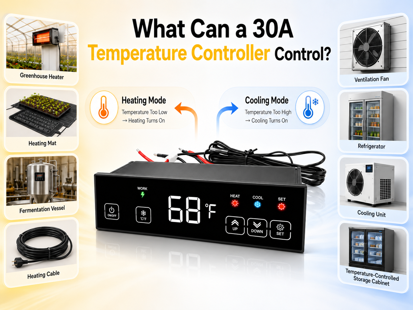 What Can a 30A Temperature Controller Control? Heating, Cooling and High-Power Applications Explained