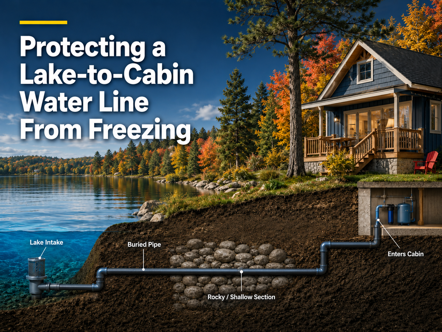 How to Protect a Lake-to-Cabin Water Line From Freezing: A Canadian Cold-Climate Application