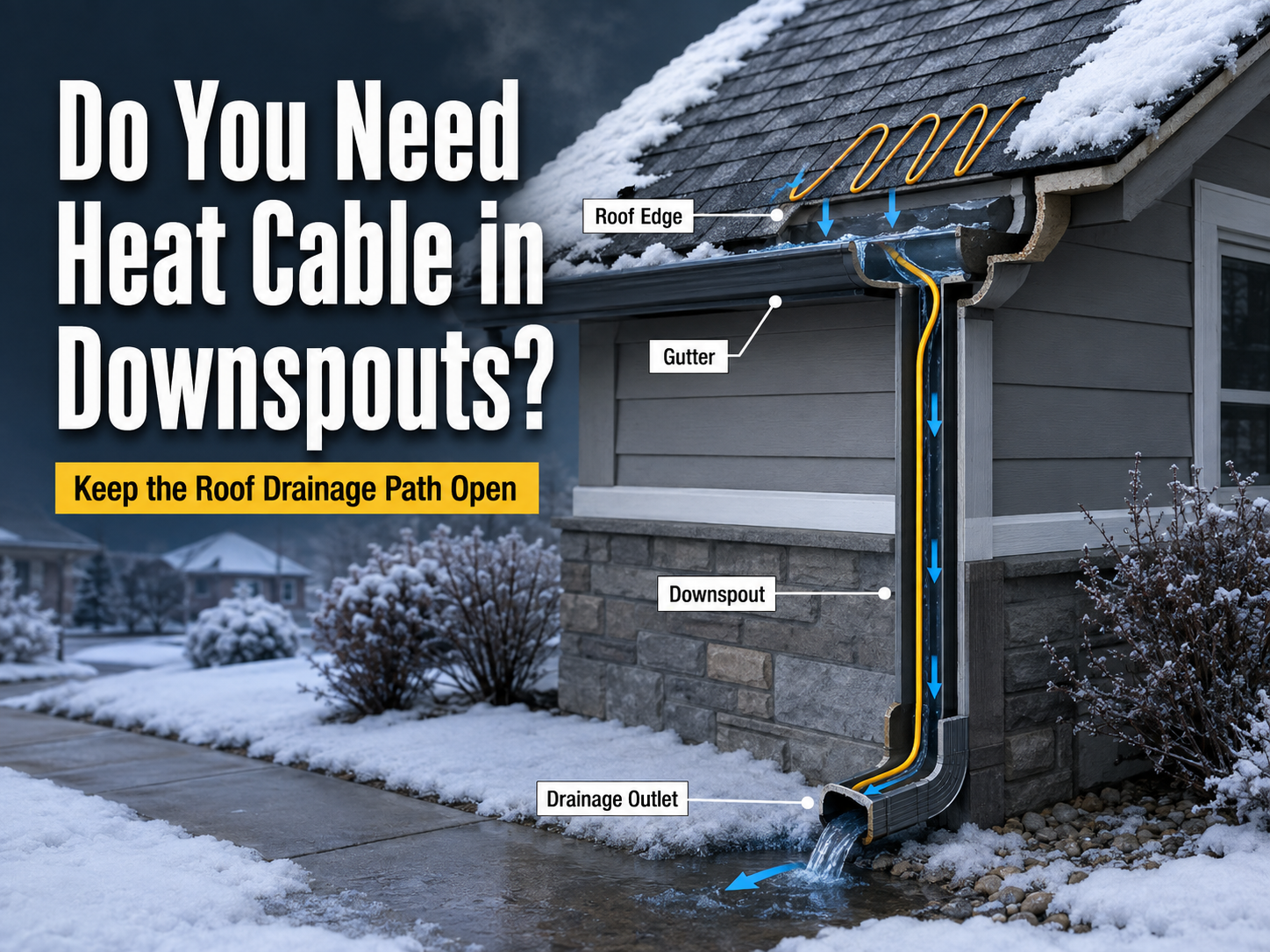 Do You Need Heat Cable in Downspouts? How to Create a Continuous Roof Drainage Path