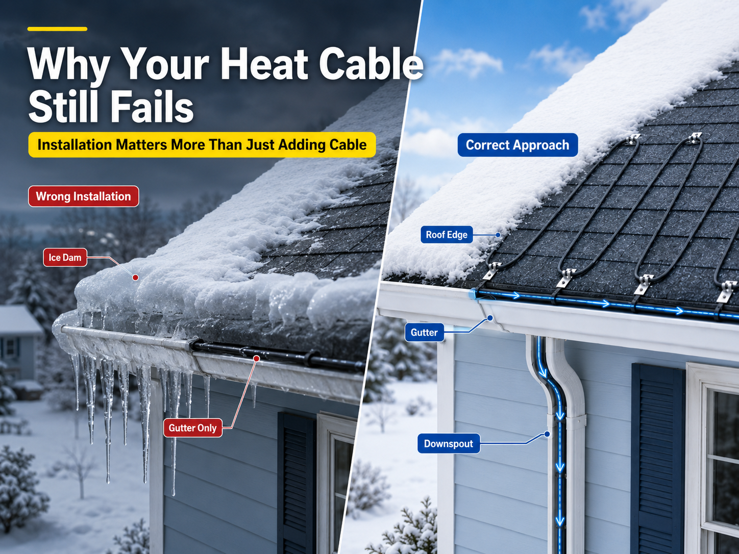 Why Your Roof Heat Cable May Not Prevent Ice Dams: Common Installation Problems