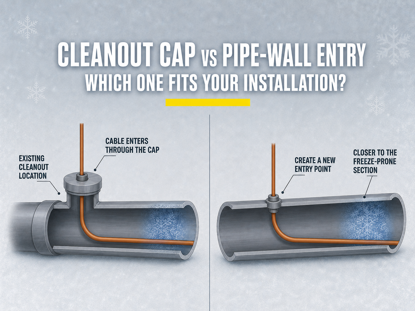 Cleanout Cap vs Pipe-Wall Entry: Which In-Pipe Cable Entry Should You Use?