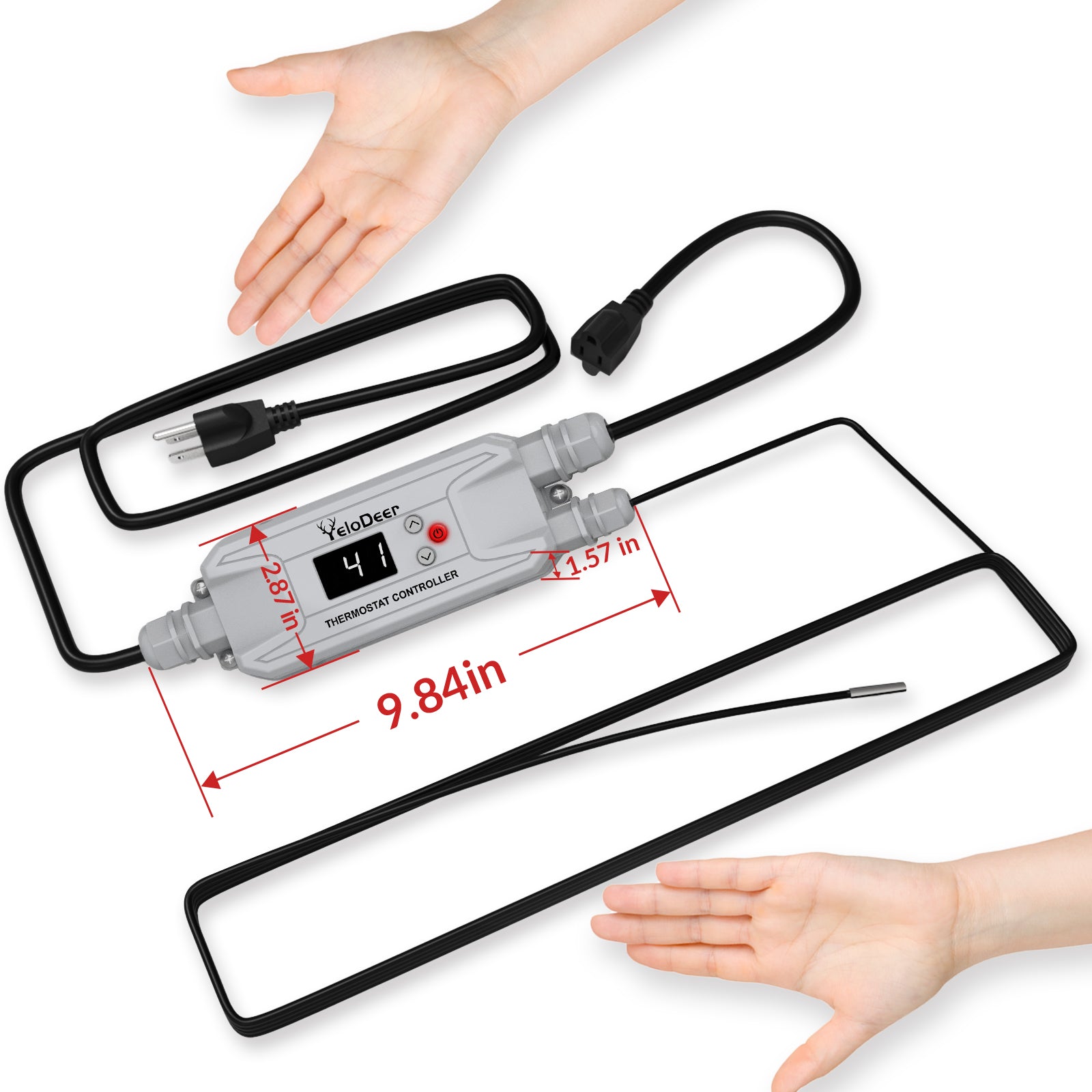 YeloDeer Pipe Heat Tape Thermostat, Temperature Controller, Includes a 15 ft Sensor