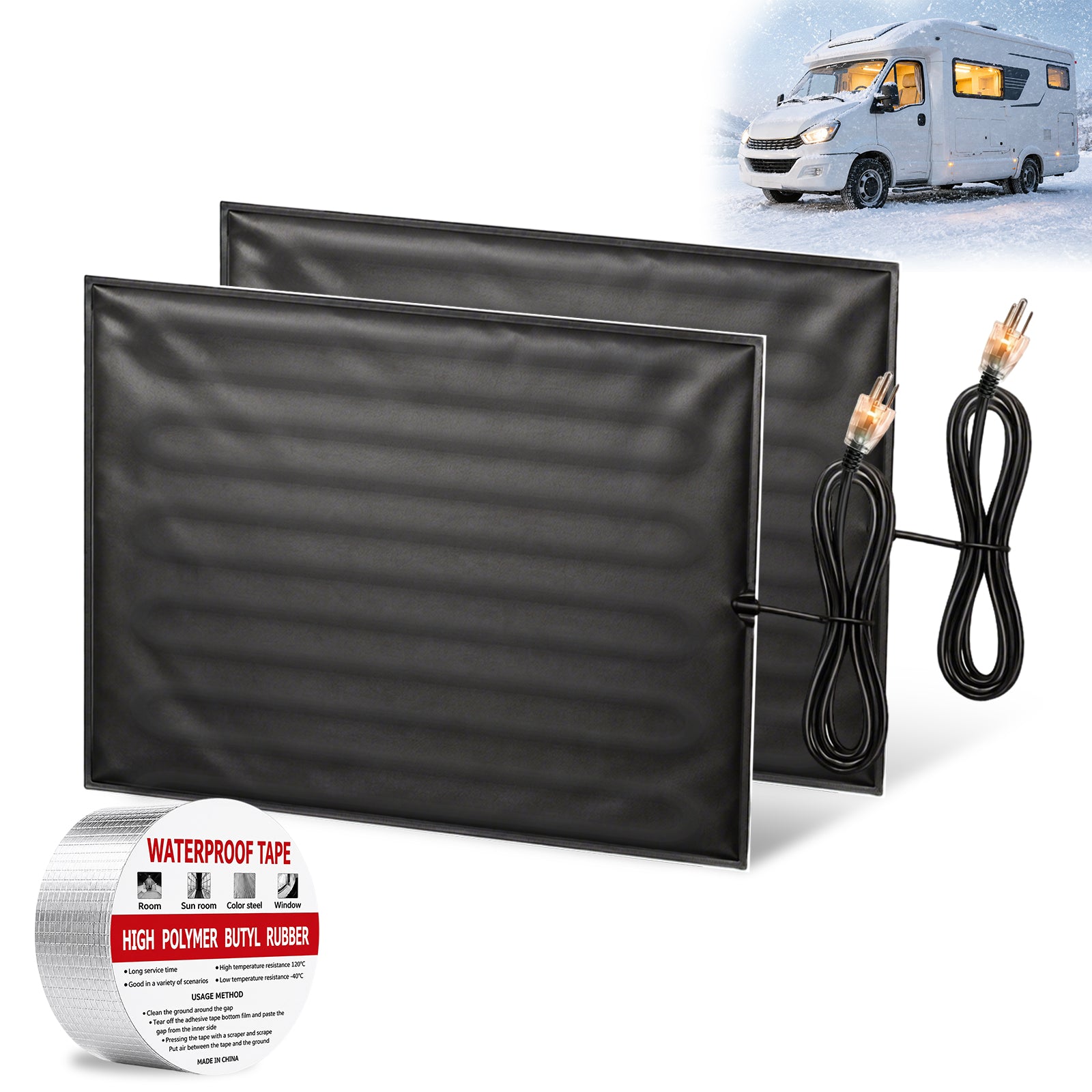 120V Plug-In RV Tank Heater Pad for Fresh, Gray & Black Tanks
