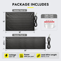 120V Plug-In RV Tank Heater Pad for Fresh, Gray & Black Tanks