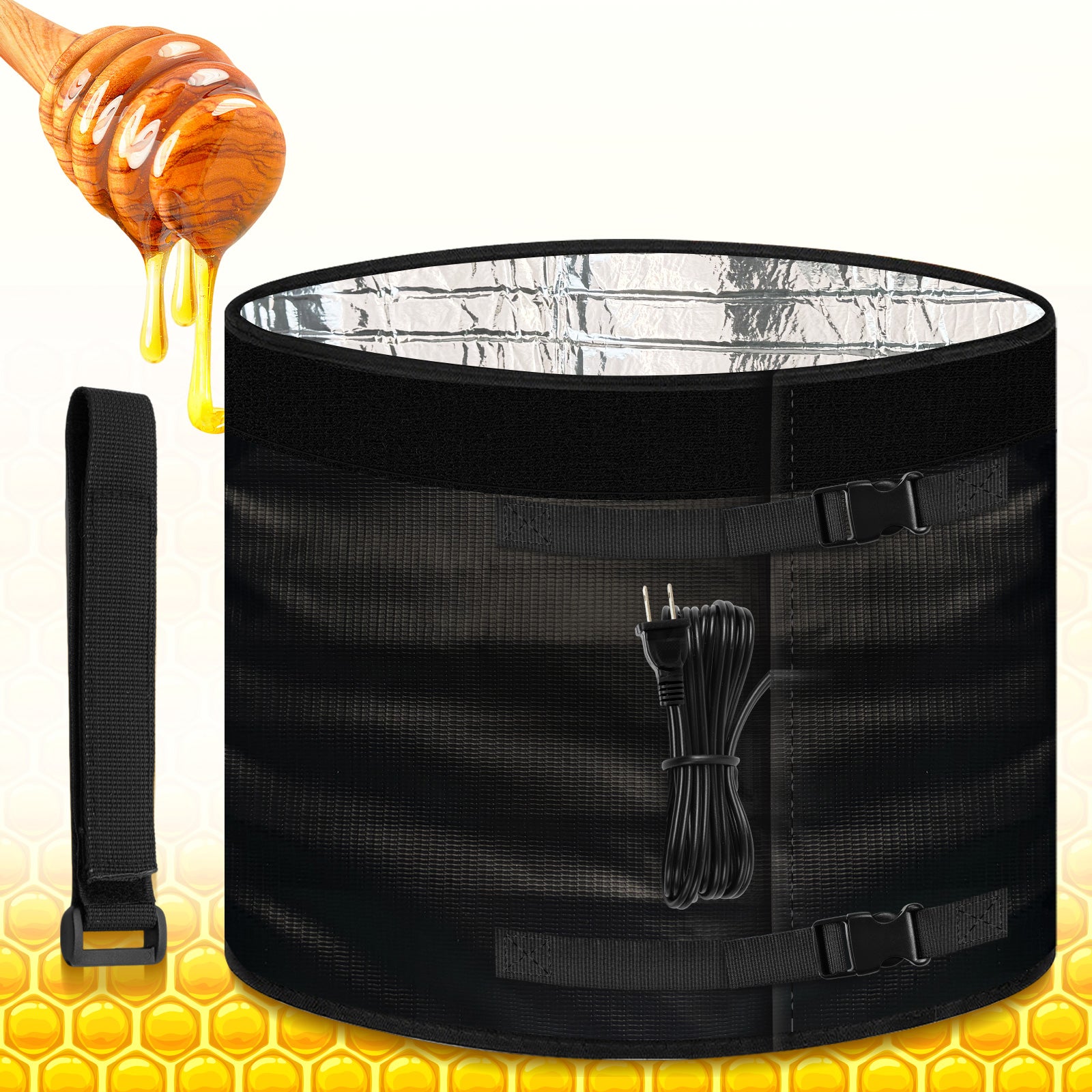 YeloDeer 5 Gallon Bucket Heater, Insulated Aluminum Foil Warmer for Honey Drum and Propane Tank, 120V