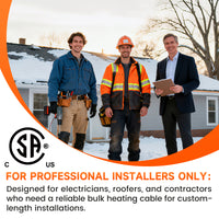 YeloDeer Bulk Heating Cable Roll, Cut to Length Self-Regulating Heat Tape for Roof de-icing and Pipe Heating