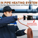 YeloDeer Heavy-Duty In Pipe Heating Cable for Sewer Systems, Self-Regulating with GFCI, Wastewater Pipe Heater, 5W/Ft 120V