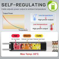 12V Self-Regulating Heating Cable, for RV Freeze Protection 5W/ft, with Waterproof End Seal Kit & Aluminum Foil Tape