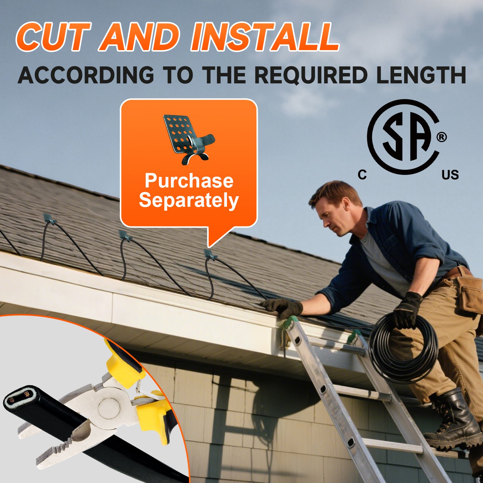 Bulk Self-Regulating Roof & Pipe Heat Trace Cable (120V/240V, 5W/8W) | YeloDeer