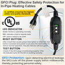YeloDeer Heavy-Duty In Pipe Heating Cable for Sewer Systems, Self-Regulating with GFCI, Wastewater Pipe Heater, 5W/Ft 120V