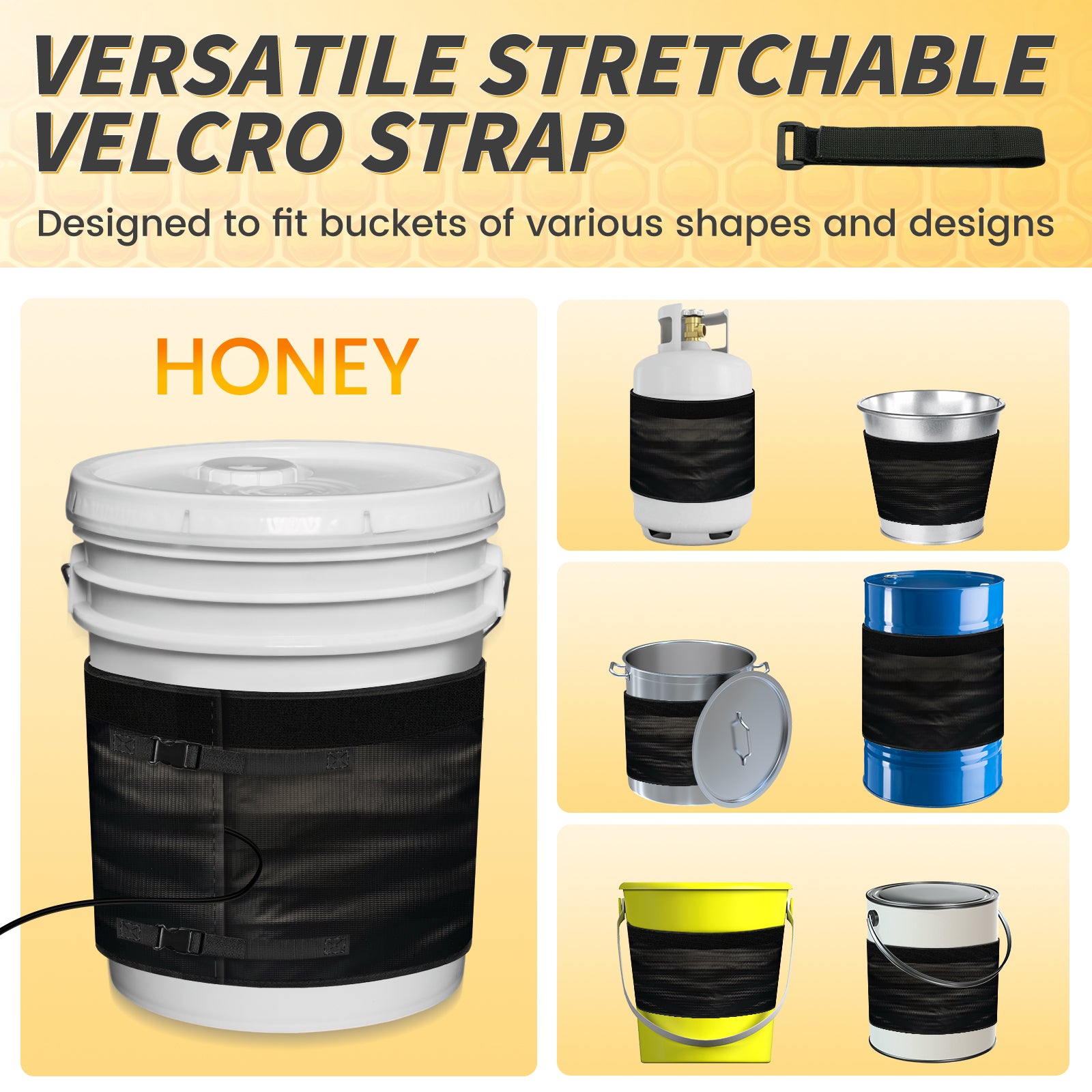 YeloDeer 5 Gallon Bucket Heater, Insulated Aluminum Foil Warmer for Honey Drum and Propane Tank, 120V
