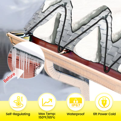Plug-In Heavy-Duty 8W/ft Self-Regulating Roof & Gutter Heat Cable (KPSR)