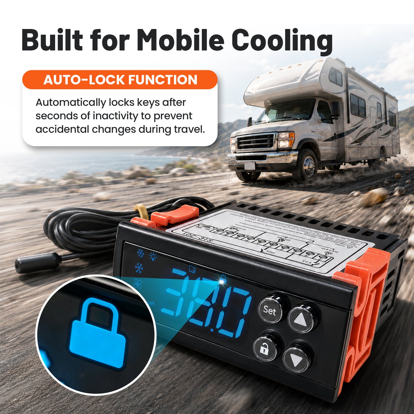 12V DC Refrigeration Temperature Controller with Auto Defrost & Compressor Delay | YeloDeer