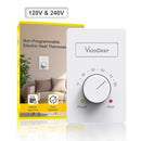 YeloDeer Manual Electric Baseboard Heater Thermostat for Home