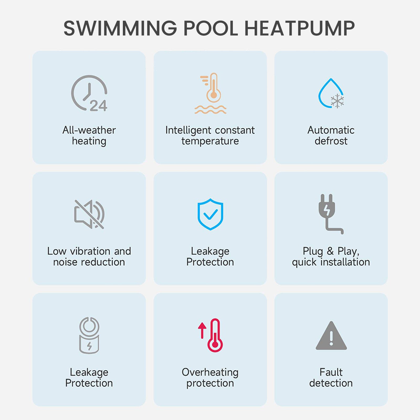 YeloDeer Mini Swimming Pool Heat Pump with Automatic Temperature Control - Energy-Efficient and Easy to Install