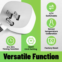 YeloDeer Digital Thermostat, Plug-In Temperature Controlled Outlet, with Timer & 6.6ft Sensor Probe, Precise Temp Control for Reptile Greenhouse Pipe