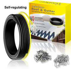 Plug-In 6W/ft Self-Regulating Roof & Gutter Heat Tape Kit with Clips (RGM)
