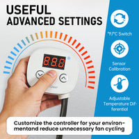Digital Cooling Thermostat Outlet with 10H Timer (Plug-In Fan Controller) | YeloDeer