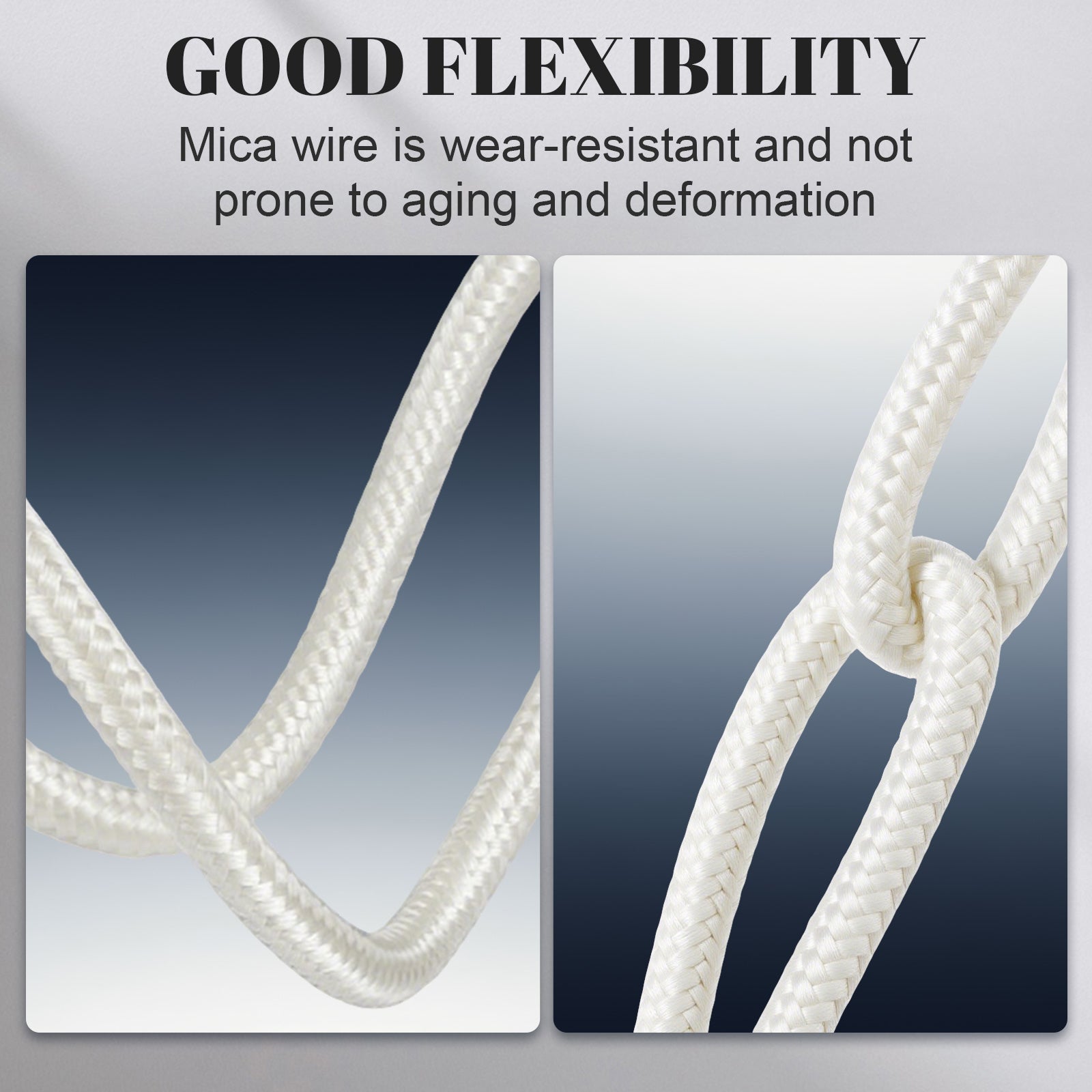 YeloDeer Mica High Temperature Wire, Glass Fiber Heat Resistant Cable, Flexible Electrical Insulation, 10FT/16.4FT, 10-18AWG