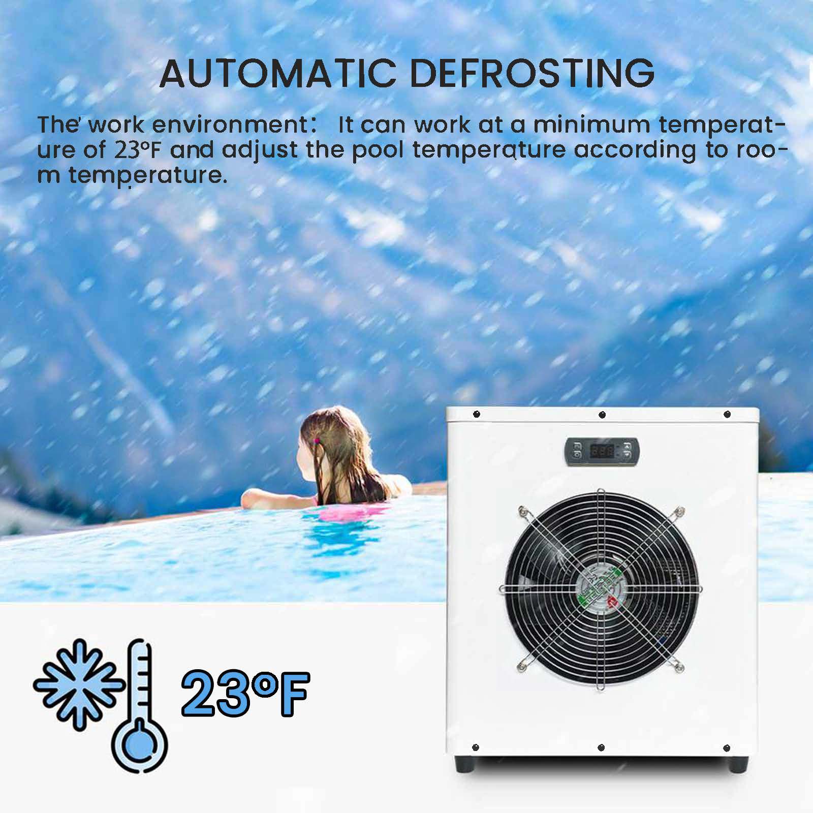 YeloDeer Mini Swimming Pool Heat Pump with Automatic Temperature Control - Energy-Efficient and Easy to Install