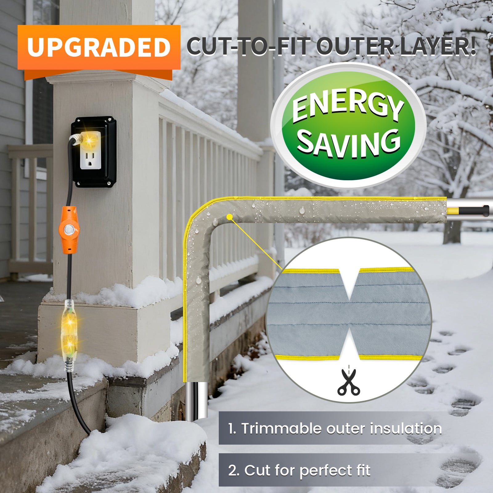 6W/ft Trimmable Self-Regulating Pipe Heating Blanket Kit | YeloDeer