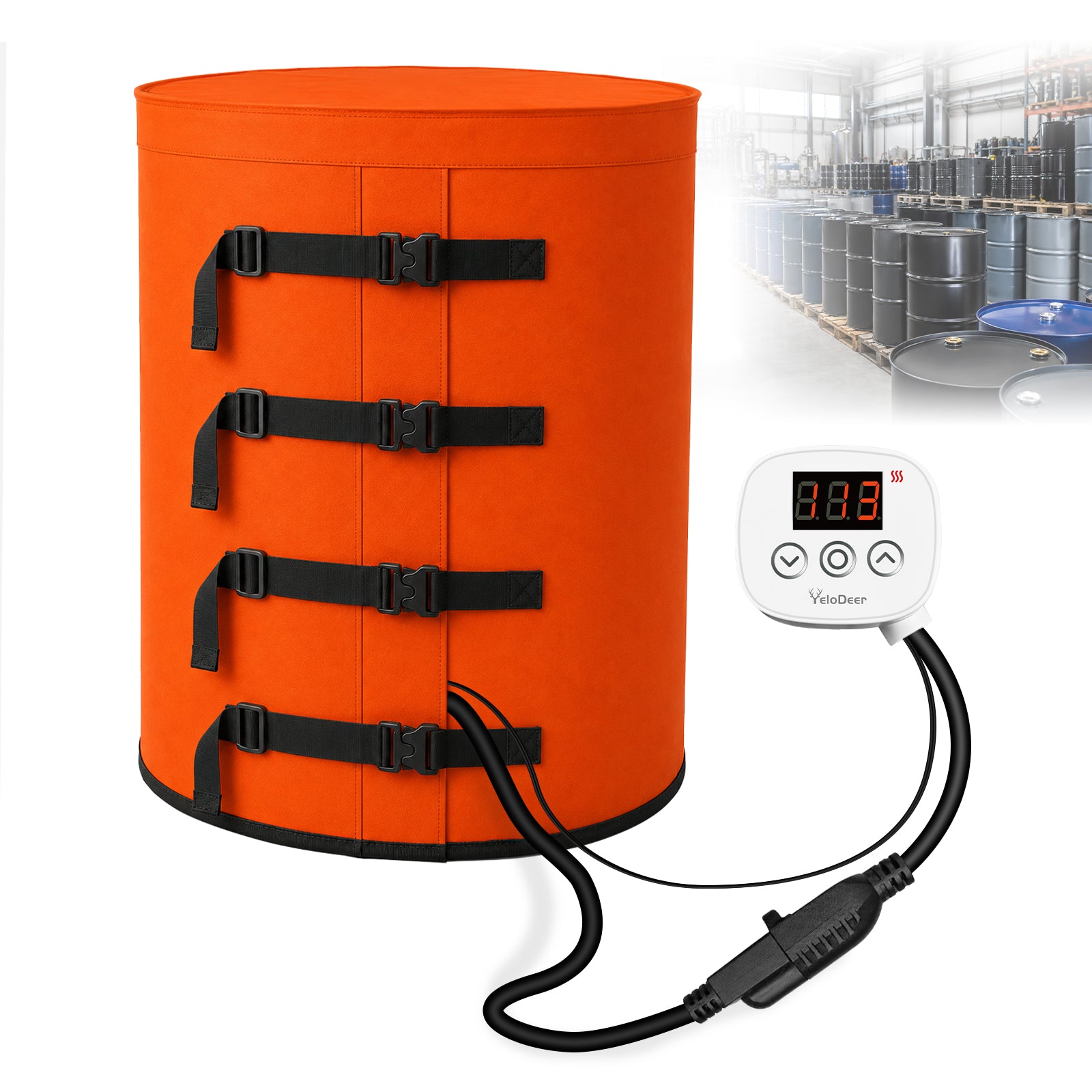 55 Gal Drum Heater Blanket with Thermostat Controller