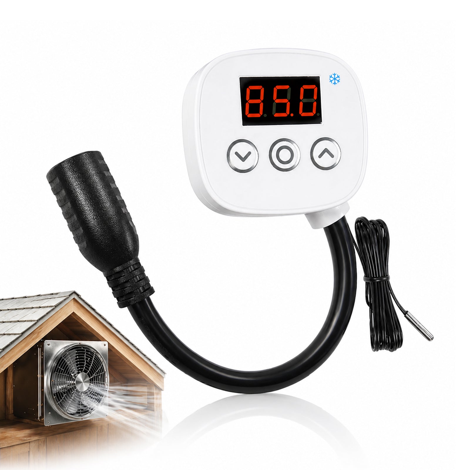 Digital Cooling Thermostat Outlet with 10H Timer (Plug-In Fan Controller) | YeloDeer