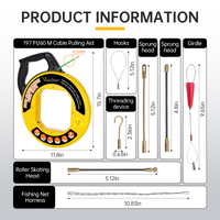 YeloDeer Fish Tape Wire Puller Series, High-Quality PET Guide Wire, with Gloves and Optional Adapters, 50FT/100FT/197FT x 4.5mm