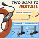 YeloDeer Heavy-Duty In Pipe Heating Cable for Sewer Systems, Self-Regulating with GFCI, Wastewater Pipe Heater, 5W/Ft 120V