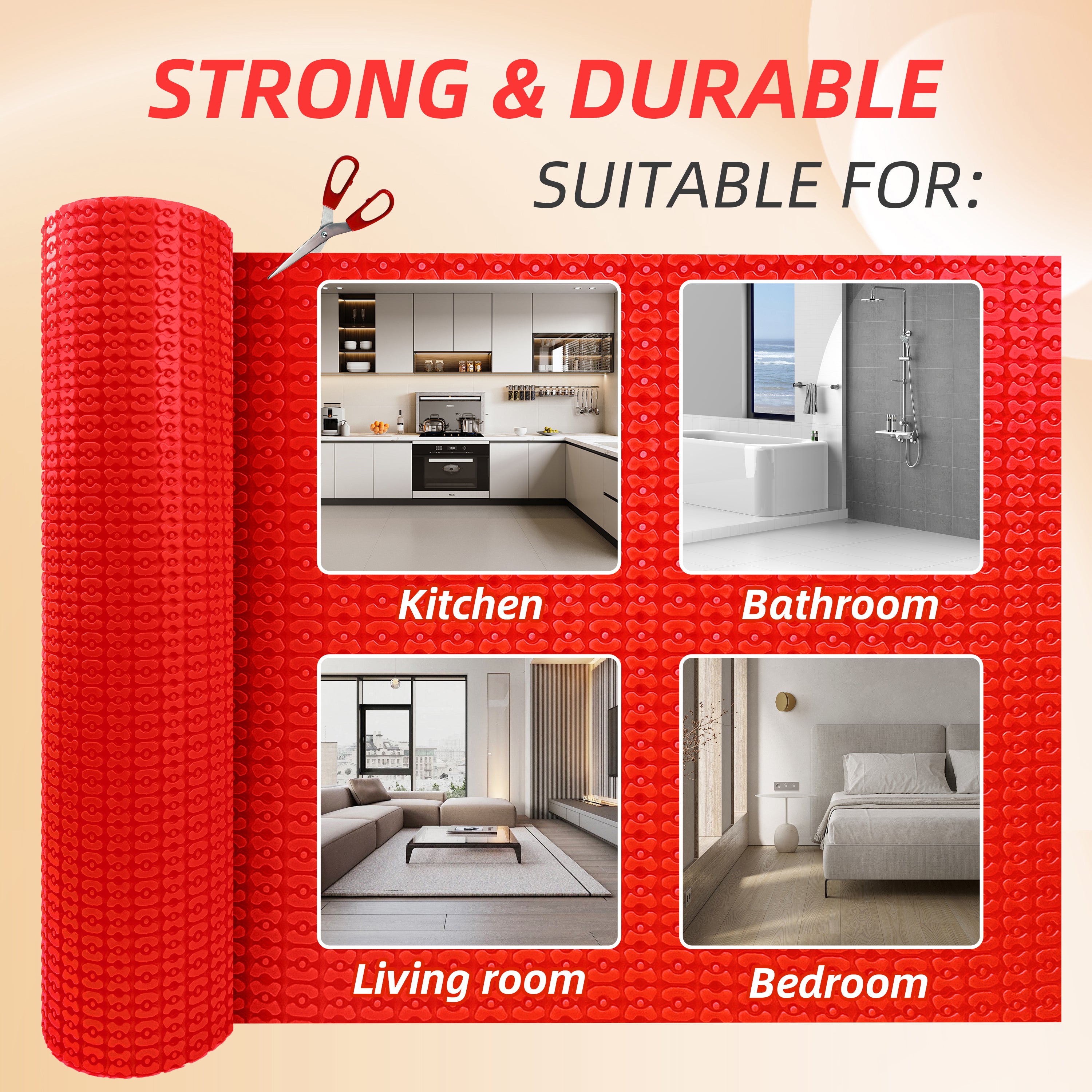 YeloDeer Heating Cable Uncoupling Membrane, Self-Adhesive Peel and Stick, Waterproofing and Crack Prevention