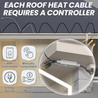 YeloDeer Gutter Heat Cable Control, Temperature Controller, Includes a 10ft Moisture Sensing Cable