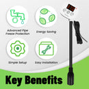 YeloDeer Digital Thermostat, Plug-In Temperature Controlled Outlet, with Timer & 6.6ft Sensor Probe, Precise Temp Control for Reptile Greenhouse Pipe