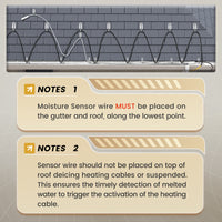 YeloDeer Gutter Heat Cable Control, Temperature Controller, Includes a 10ft Moisture Sensing Cable