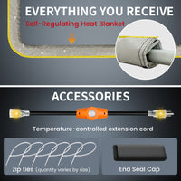 6W/ft Trimmable Self-Regulating Pipe Heating Blanket Kit | YeloDeer