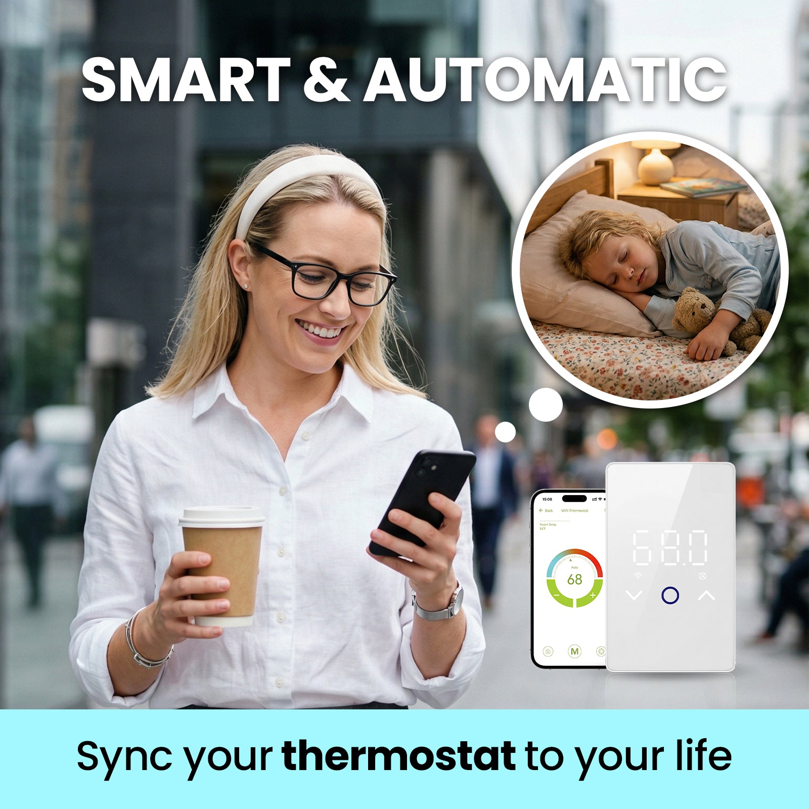 Smart WiFi Thermostat (120V/240V ) for Electric Floor Heating, Programmable App Control | YeloDeer
