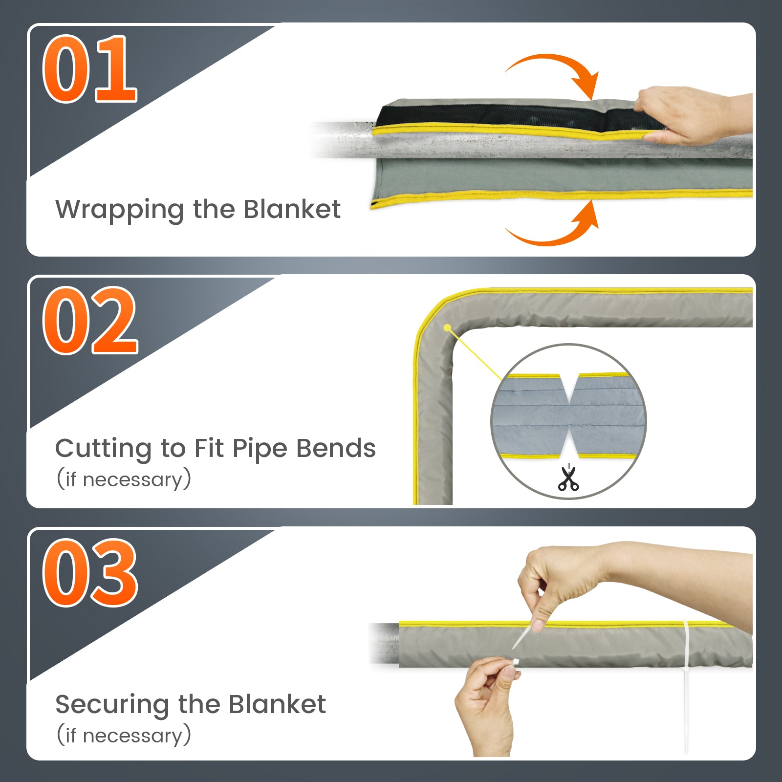 6W/ft Trimmable Self-Regulating Pipe Heating Blanket Kit | YeloDeer