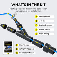 In-Drain Heating Cable Kit for 1/2 & 3/4 in Non-Pressurized Condensate Lines (DGK)