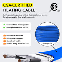 In-Drain Heating Cable Kit for 1/2 & 3/4 in Non-Pressurized Condensate Lines (DGK)