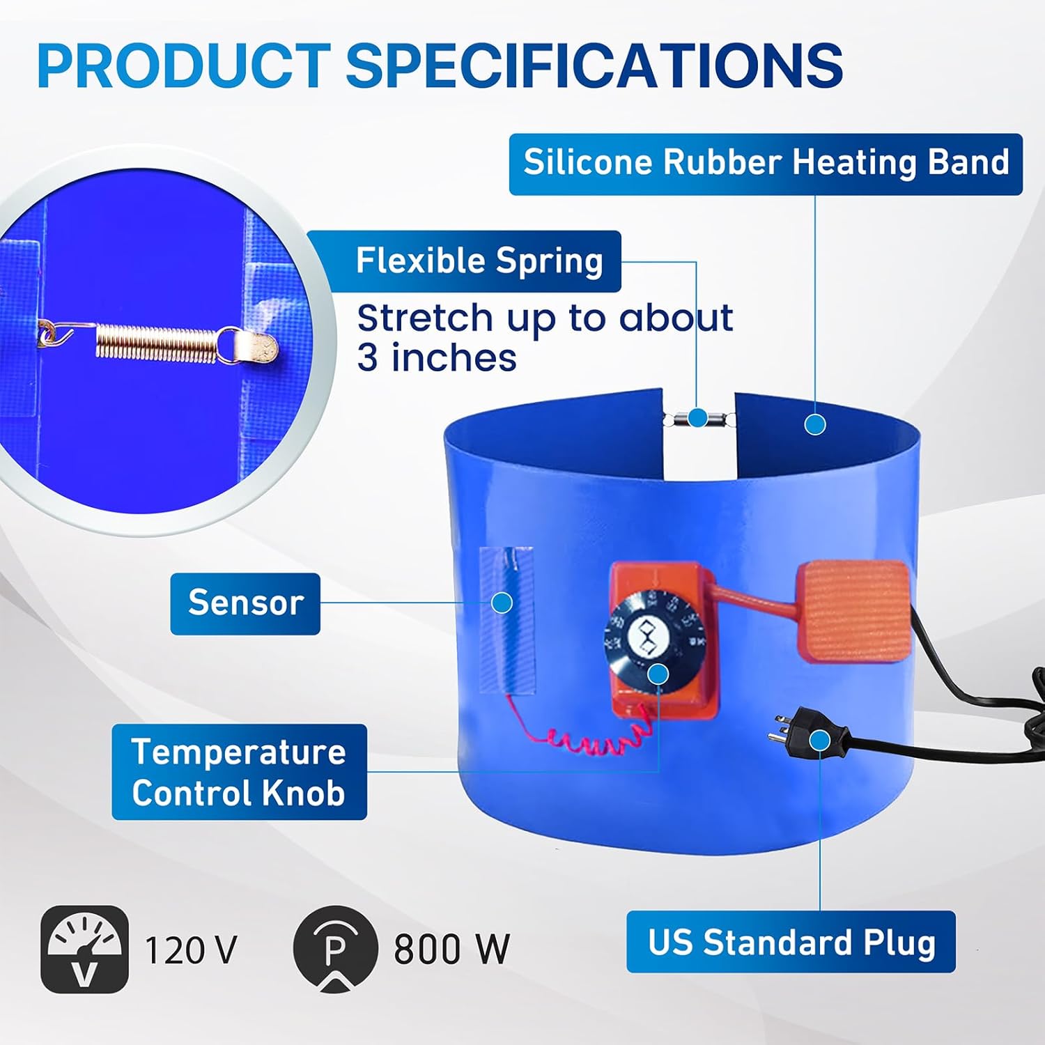 5 & 55-Gallon Drum & Bucket Heater  (Twist Control, 86°F-302°F Range) | YeloDeer