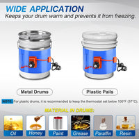 5 & 55-Gallon Drum & Bucket Heater  (Twist Control, 86°F-302°F Range) | YeloDeer