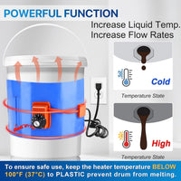 5 & 55-Gallon Drum & Bucket Heater  (Twist Control, 86°F-302°F Range) | YeloDeer